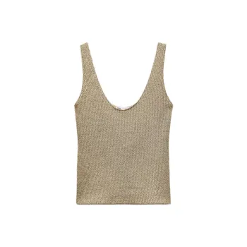 ZARA Tank Tops Women's Gold