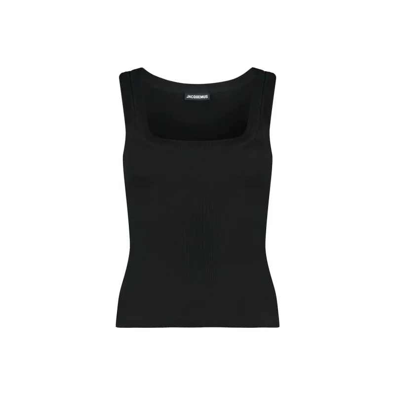 Jacquemus Le Debardeur Gros Grain Tank Top 990 Black-0