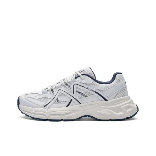 Kappa Back to Back Anti Slip Wear Resistant Low Top Chunky Sneakers Unisex White Blue