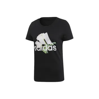 adidas Women's Must Haves Flower Tee Black