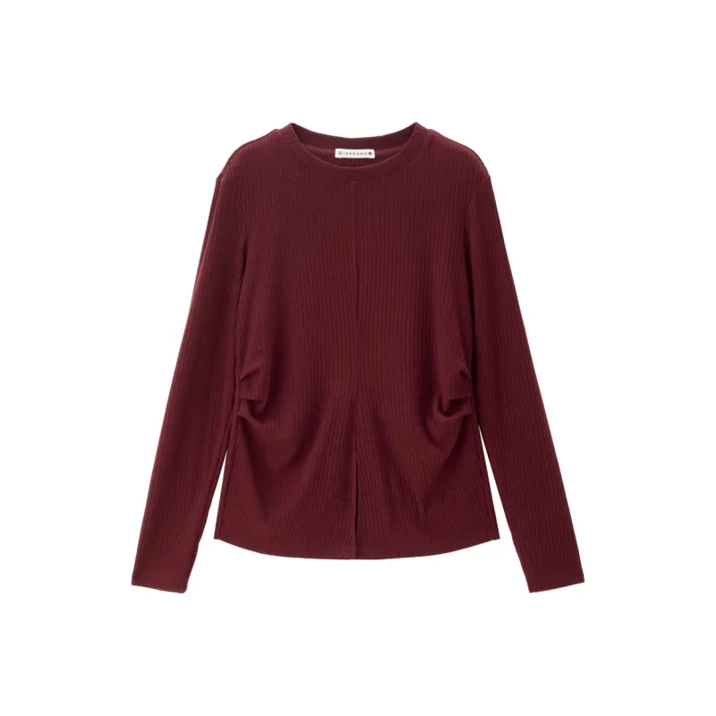 UNIQLO Drop Shoulder Sleeve T Shirt Women's Ancora Red-0