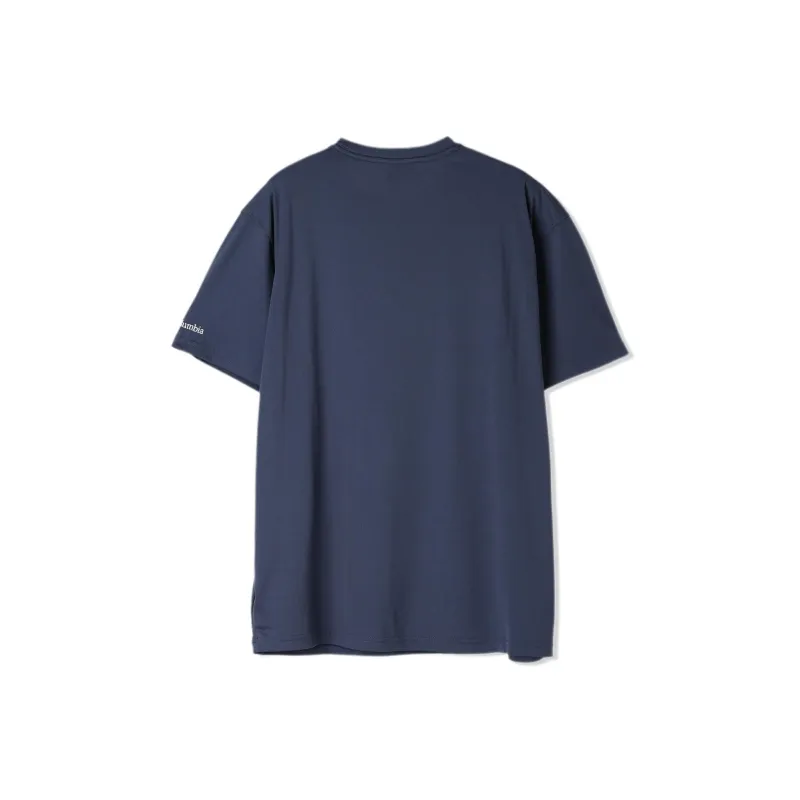 Columbia Lake Arrowhead T Shirt Men's Night Travel Blue-1