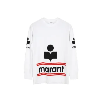 ISABEL MARANT Drop Shoulder Sleeve T Shirt Women's White