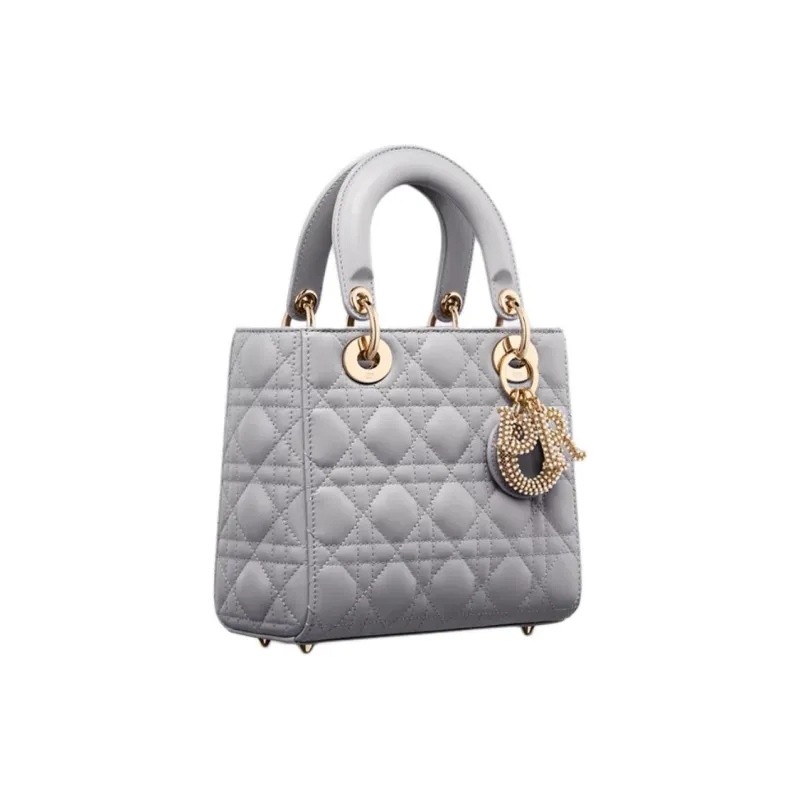 DIOR Lady Dior My ABCDior Lambskin Lady Dior Bag, Shoulder Bag, Crossbody Bag, Handbag Small Size Women's Gray-2