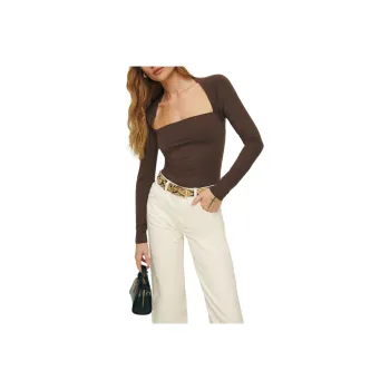 Reformation Laurel Ruched Long-sleeve Top