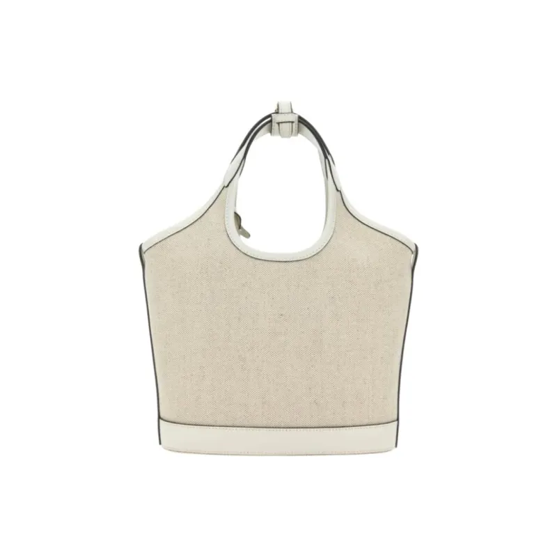 PRADA Linen Tote Bag, Shopping Bag, Handbag Mini Women's White-2