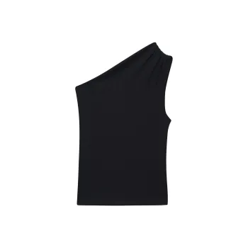 Anine Bing Camila One shoulder Ribbed Top