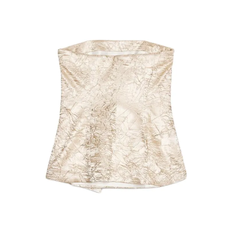 ZARA Strapless Top Women's Gold-1