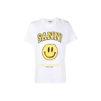 GANNI Smiley Basic Tee 'Bright White'