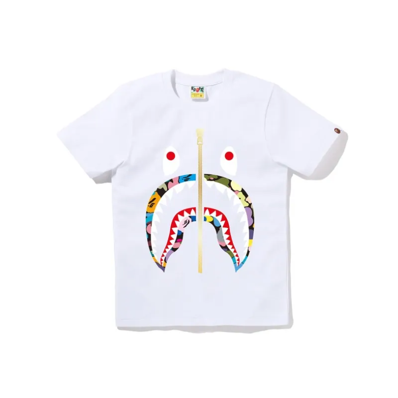 Bape Multi Camo Shark Tee Ladies Black/White-1