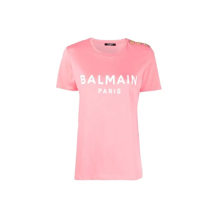 BALMAIN Regular T Shirt Women's Pink-0