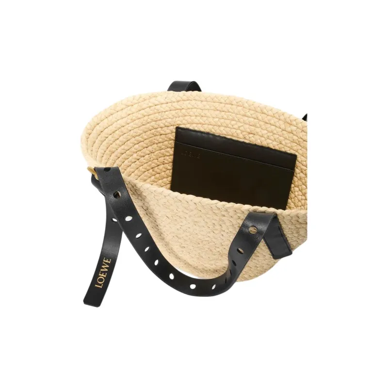 LOEWE Basket Calfskin Shoulder Bag Trumpets Women's Natural-3