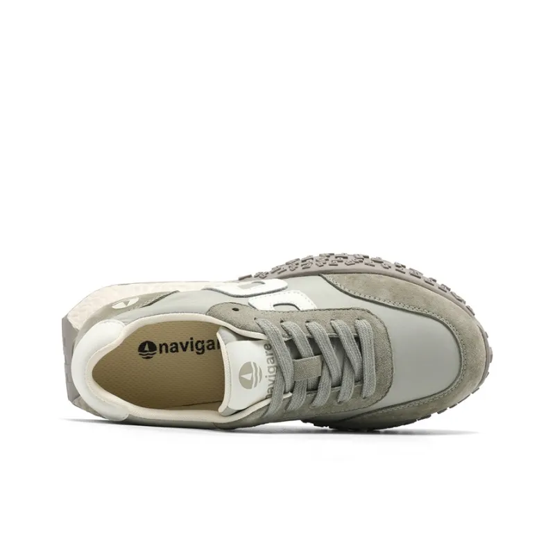 NAVIGARE Small Sailboat Abrasion Resistant Height Increasing Low Top Casual Shoes Women's Light Green-2