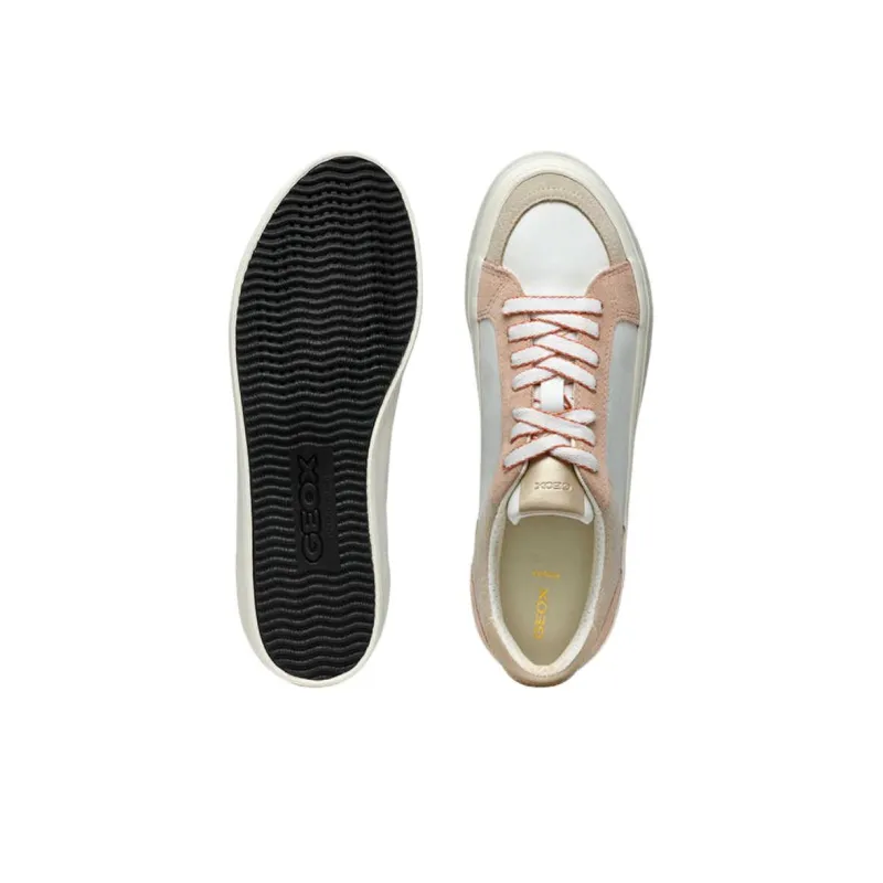 GEOX D EMMELENY E Abrasion Resistant Low Top Skateboard Shoes Women's White Pink-5