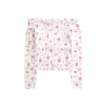 Hollister T Shirt Women's Cloud White All Over Print