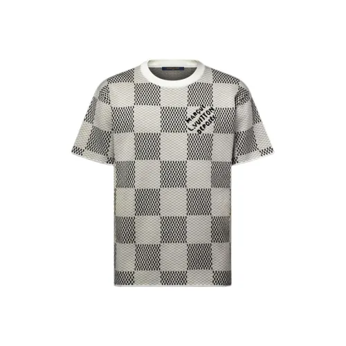 LOUIS VUITTON Damier Jacquard Short Sleeved Crewneck