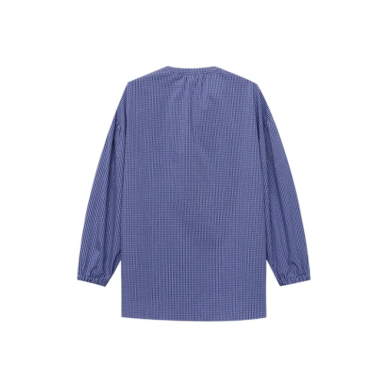 CHARM PICK Shirt Women's Blue Plaid-1