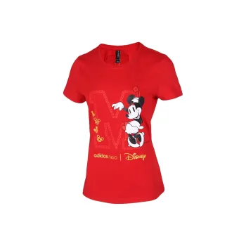 Adidas Neo x Disney Set in Sleeve T Shirt Women's Red