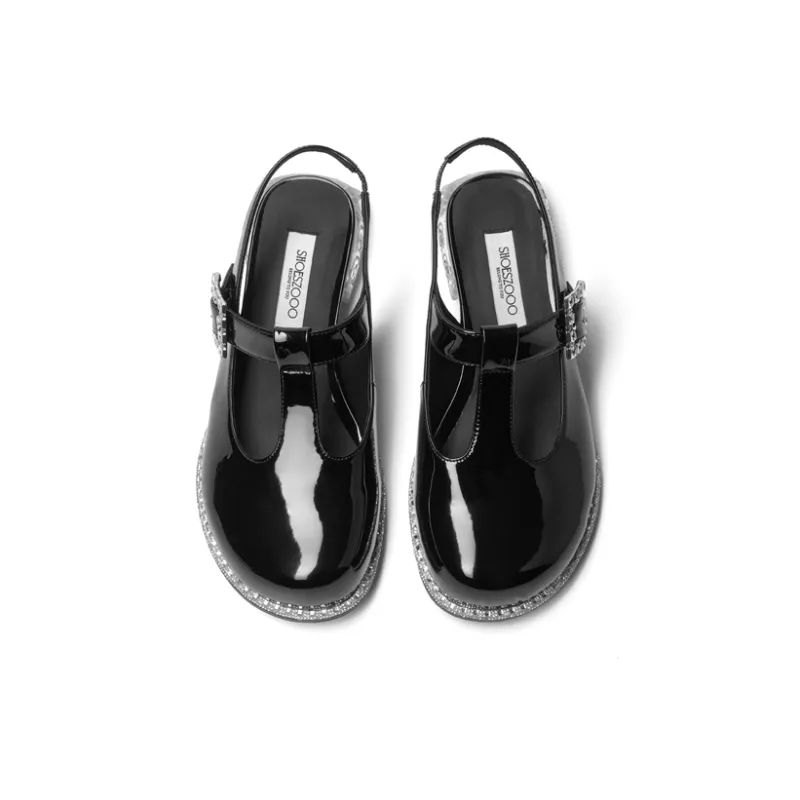 SHOESZOOO Fashion Sandal Casual Single Shoes 3cm Women's Hepburn Black-2