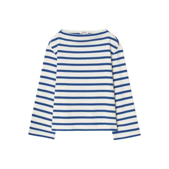 COS T Shirt Women's White/Stripes