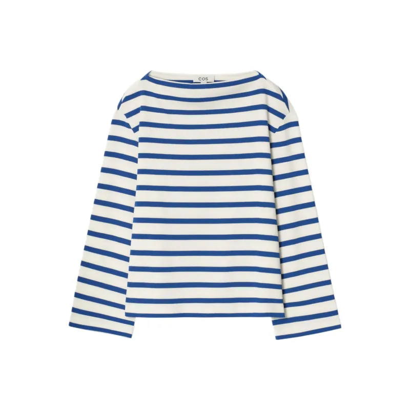 COS T Shirt Women's White/Stripes-0