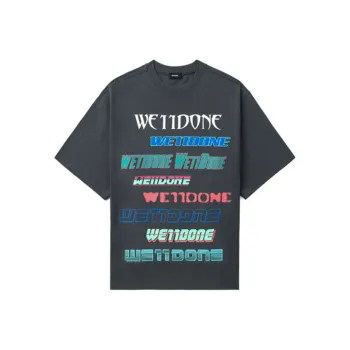 WE11DONE Multi Logo T Shirt 'Charcoal'