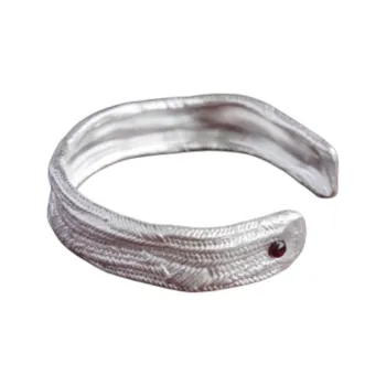 FOUNDRY BOUNDARY 925 Sterling Silver White Gold Plated Bangles Unisex Silver