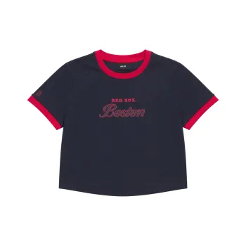 MLB Preppy Style Collection Boston Red Sox SS25 T Shirt Women's Navy Blue