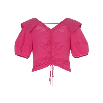 LOFT SHINE Crop Tops Women's Rose Red