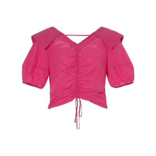 LOFT SHINE Crop Tops Women's Rose Red