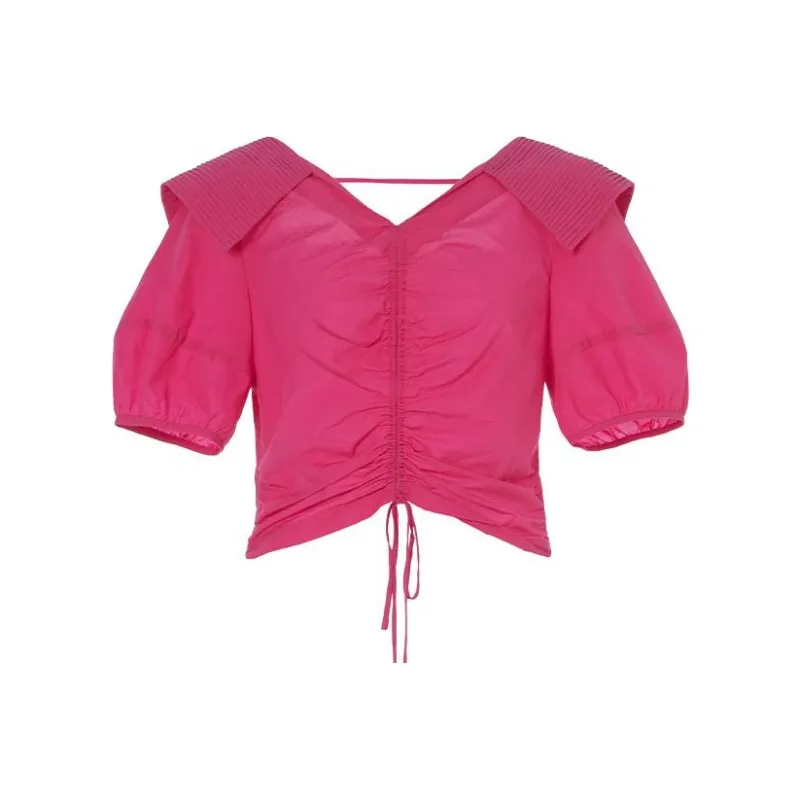 LOFT SHINE Crop Tops Women's Rose Red-0