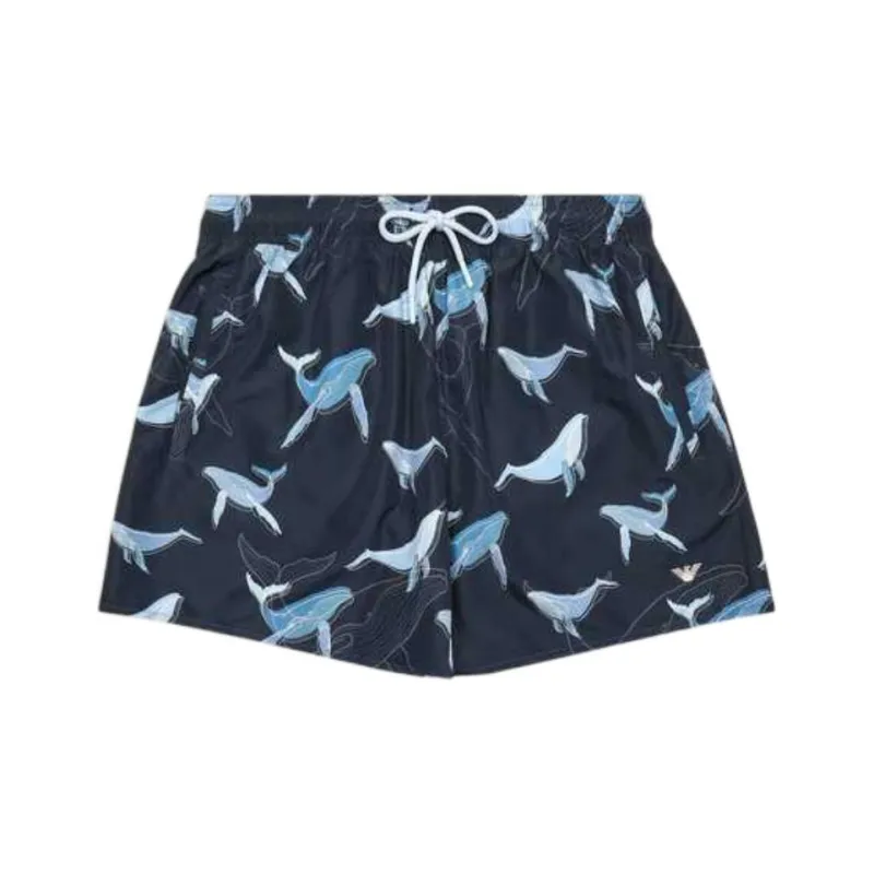 EMPORIO ARMANI Sea Animals pattern Swim Shorts-0
