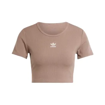 Adidas Women's Essentials Slim T Shirt Trace Brown