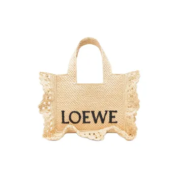 LOEWE Font Tote Plant Material Tote Bag, Shopping Bag, Shoulder Bag, Crossbody Bag, Handbag Trumpets Women's Natural