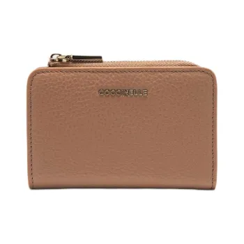 COCCINELLE Grain Leather Wallet Trumpets Women's Nude Brown