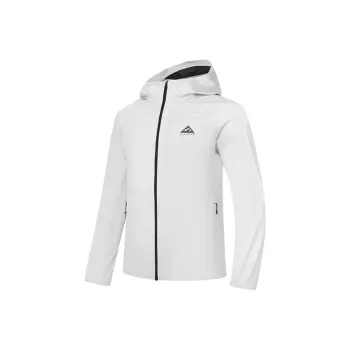 QIAODAN Breathable And Waterproof Windbreaker Jacket Men's Wall Gray White