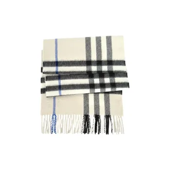Burberry Cashmere Knit Scarves Unisex White