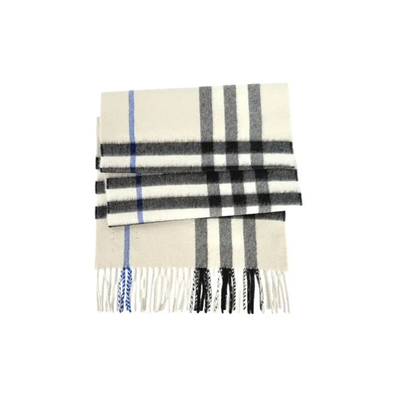 Burberry Cashmere Knit Scarves Unisex White-0