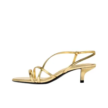 ZARA One Strap Sandals 6cm Women's Gold