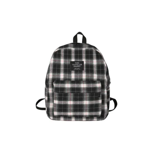 SUN EARTH &U Nylon Fabric Backpack Unisex Black/White