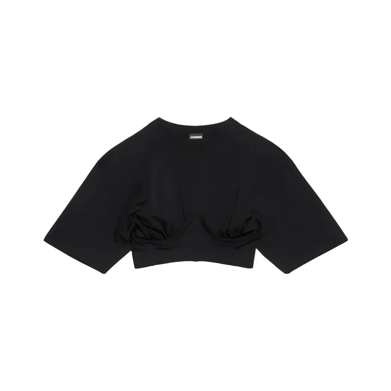 Jacquemus Le Caraco Jersey Top 'Black'-0