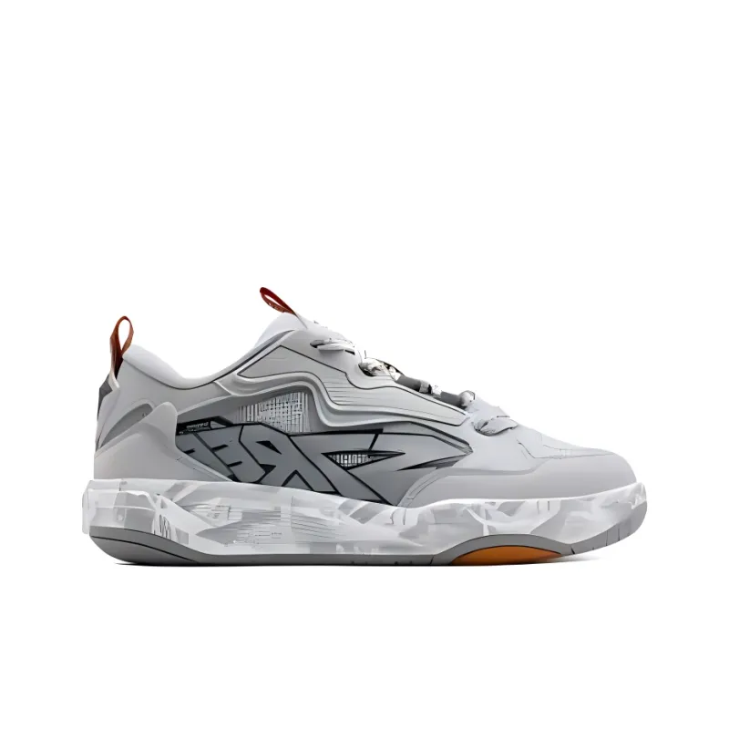 XTEP Anti-Slip Wear-Resistant Low-Top Skateboard Shoes Men's Phantom Gray-1
