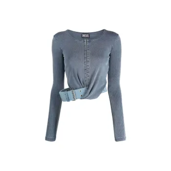 DIESEL Belted waist Long sleeved T shirt