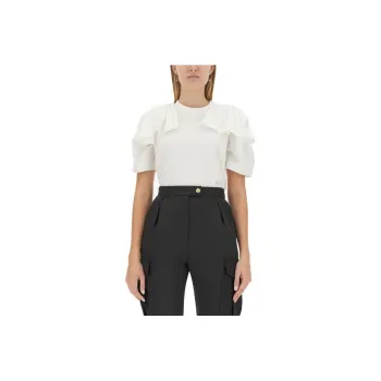 Alexander McQueen Short Sleeved Ruffled Detail T Shirt