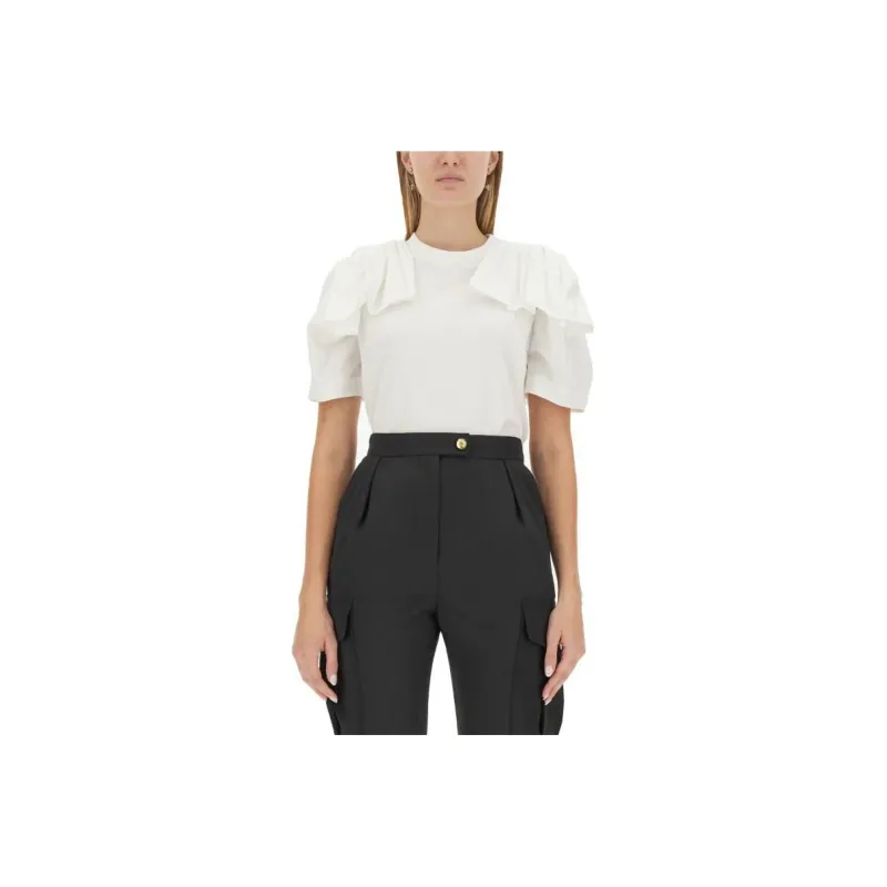 Alexander McQueen Short Sleeved Ruffled Detail T Shirt-0