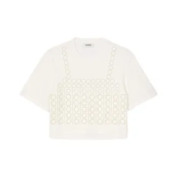 Sandro Beaded Cropped T shirt