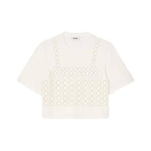 Sandro Beaded Cropped T shirt