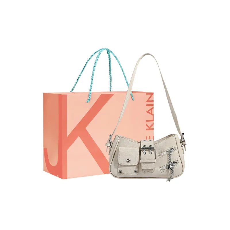JANE KLAIN Synthetic Leather Shoulder Bag Regular Women's Light Blue/Dark Blue/Khaki/Ecru-15