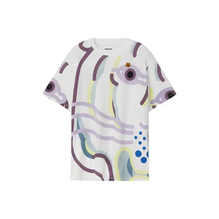 KENZO T-Shirts Women's White Purple-0