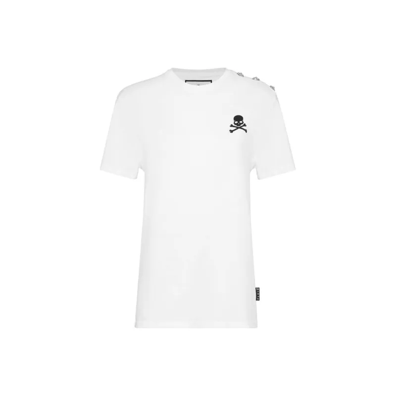 PHILIPP PLEIN Skull embellished Cotton T shirt-0